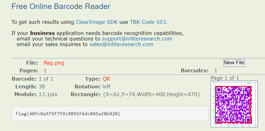 导出二维码扫码得flag