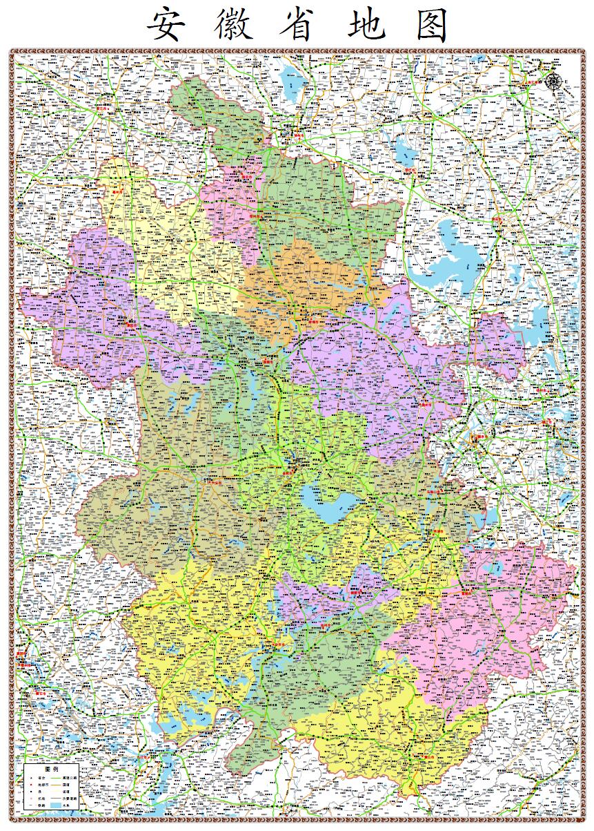 安徽省地图行政区划图高清矢量cdrpdf详细版2021年