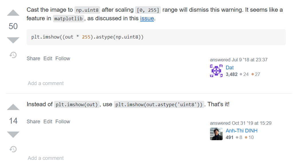 python Clipping input data to the valid range for imshow with RGB data ...