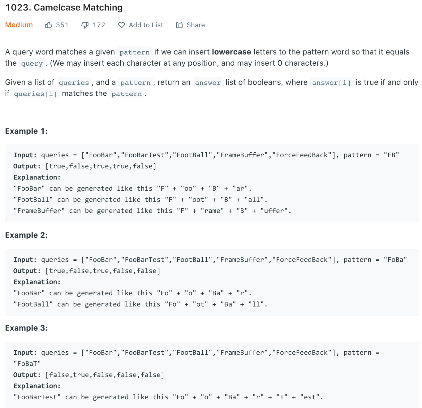 Camelcase Matching