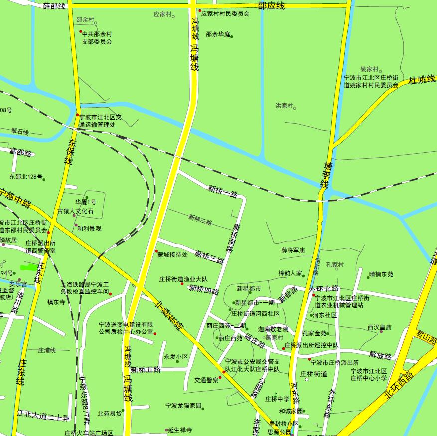 (宁波江北区地图)区划乡镇图高清矢量cdr|pdf格式(详细2021年)