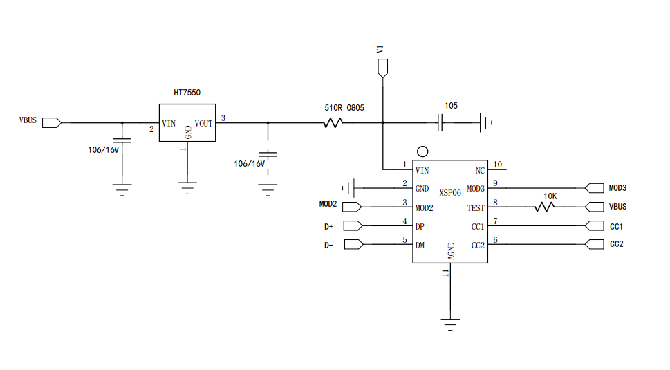 诱骗芯片pdqc协议xsp06应用案例支持5v9v12v15v20v