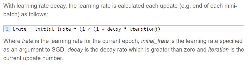 关于SGD优化器的学习率衰减的问题