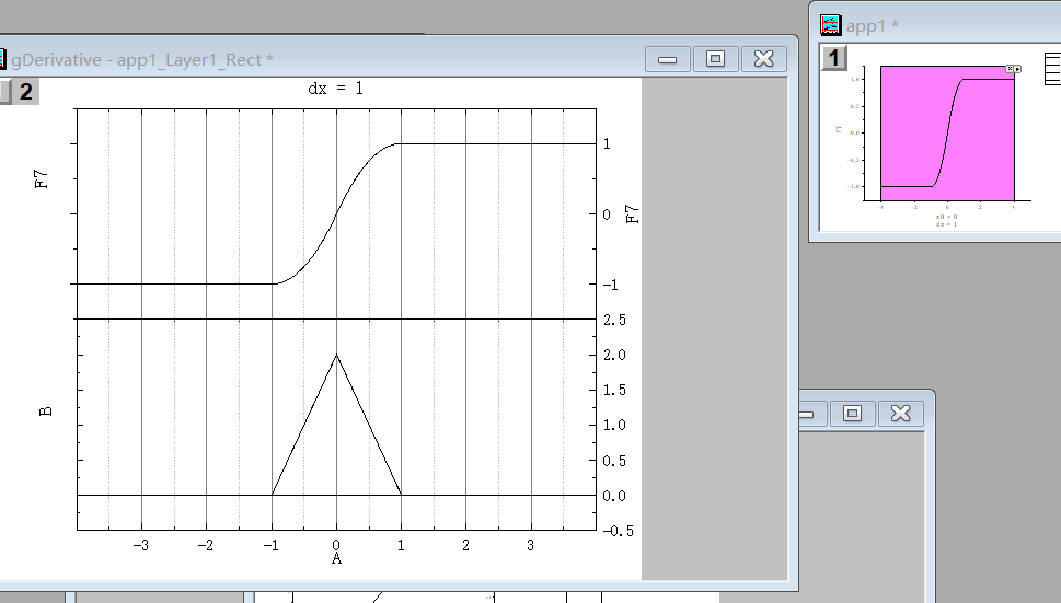 origin2018给两条曲线间画阴影/使用数据标记功能/绘制分段函数/求