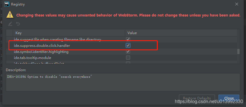 webstorm、pycharm禁用双击shift打开搜索框