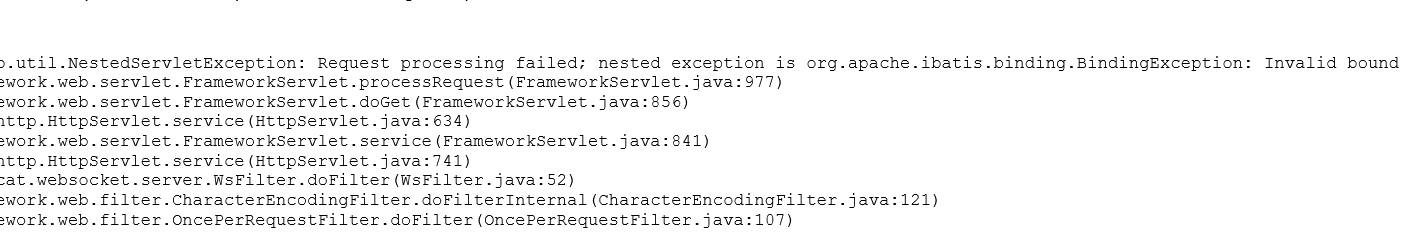 解决Request processing failed； nested exception is org.apache.ibatis.binding.BindingException报错