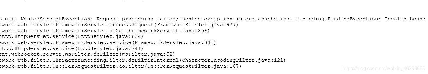 解决Request processing failed； nested exception is org.apache.ibatis.binding.BindingException报错