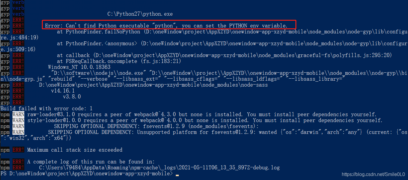 Error: Can‘t find Python executable “python“, you can set the PYTHON ...
