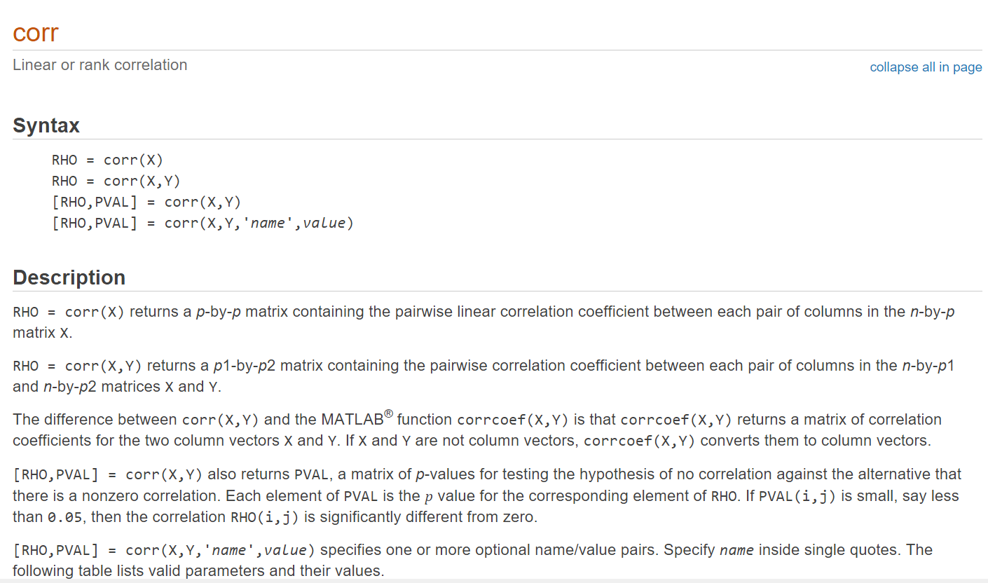 皮尔逊相关分析的MATLAB实现，corr()，corrcoef()函数使用-CSDN博客