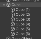 上图中Cube和Cube4,5,6没有挂载Biaoji1的脚本