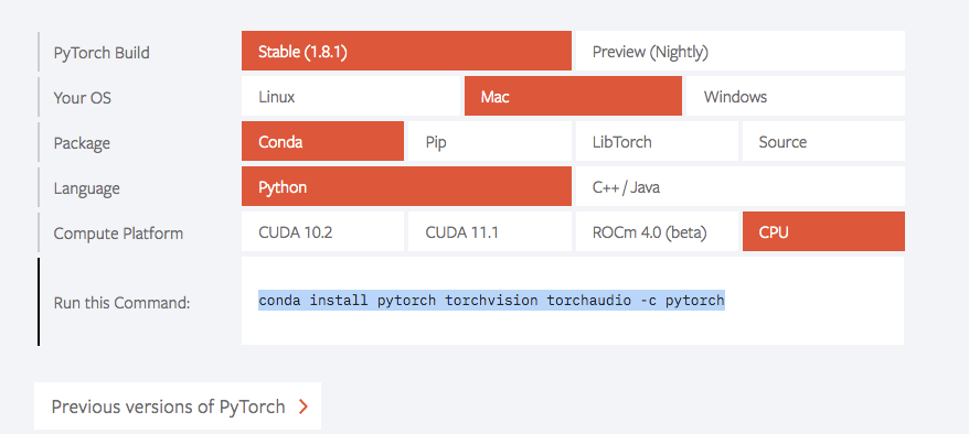 快速在mac上通过anaconda安装pytorch 小白适用