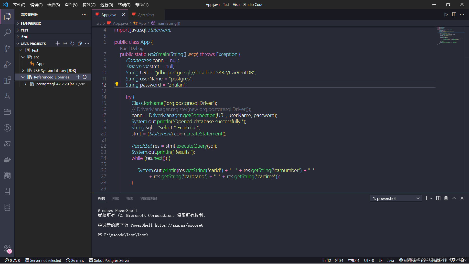 VS code中使用JDBC连接PostgreSQL_postgresql jdbc download-CSDN博客