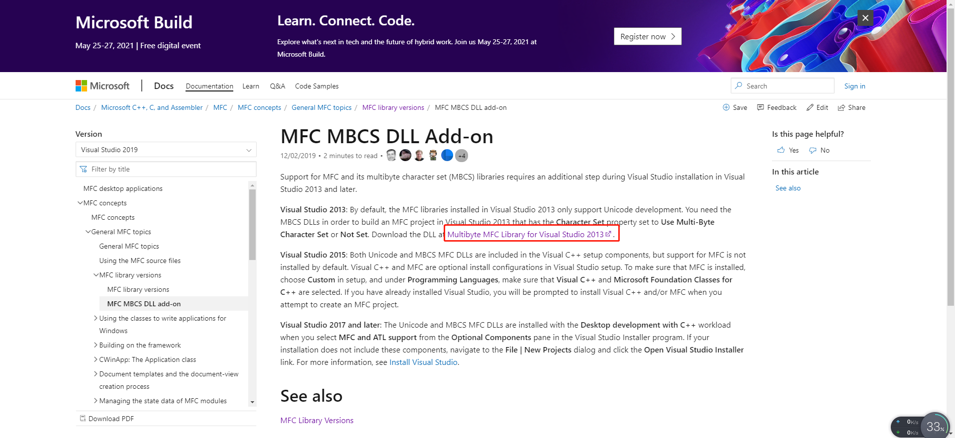 Error MSB8031: Building An MFC Project For A Non-Unicode Character Set ...