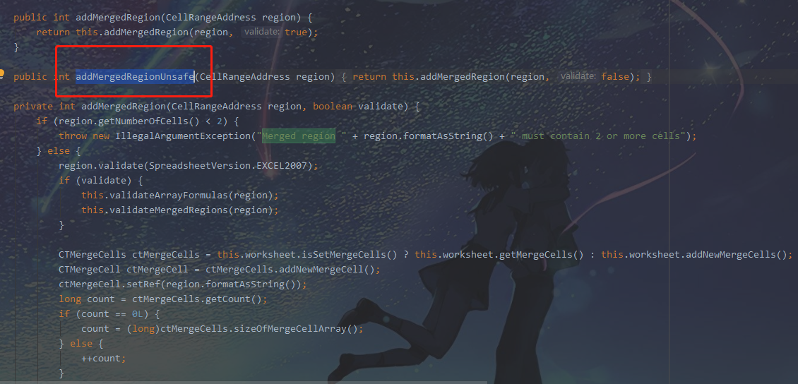 Apache Poi Merged Region