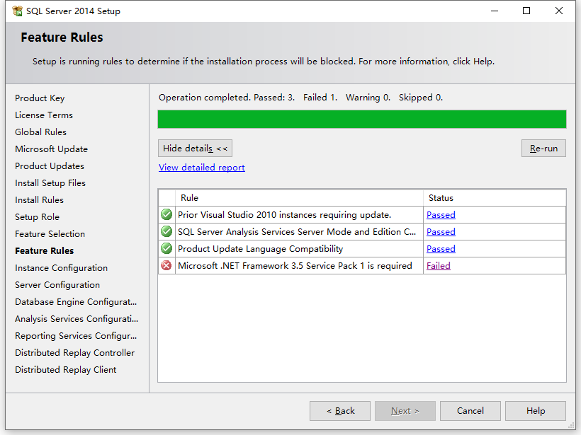 SQL Server 2014 Framework 3.5 Service Pack 1 is required_microsoft . net