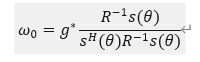 ω_0=g^*  (R^(-1) s(θ))/(s^H (θ)R^(-1) s(θ))