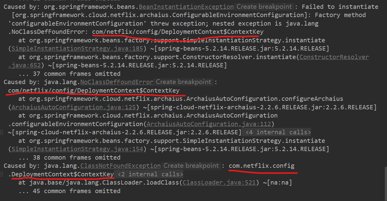 Caused by: java.lang.ClassNotFoundException: com.netflix.config