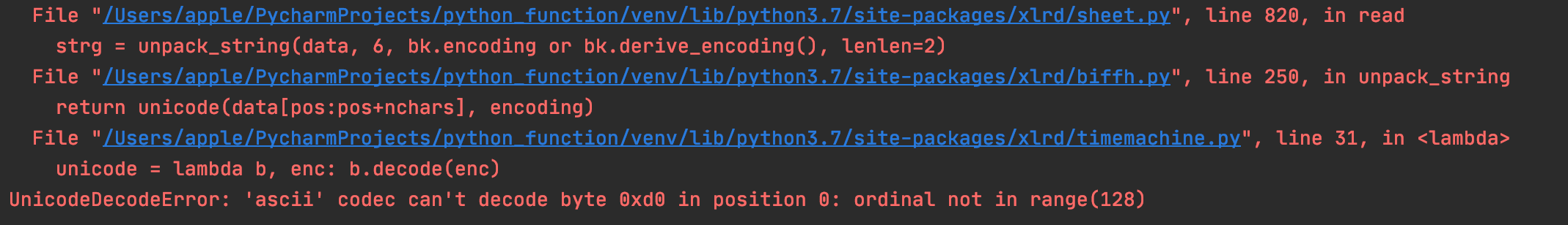 UnicodeDecodeError: ‘ascii‘ codec can‘t decode byte 8xd8 in position 0 : ordinal not in range(128)