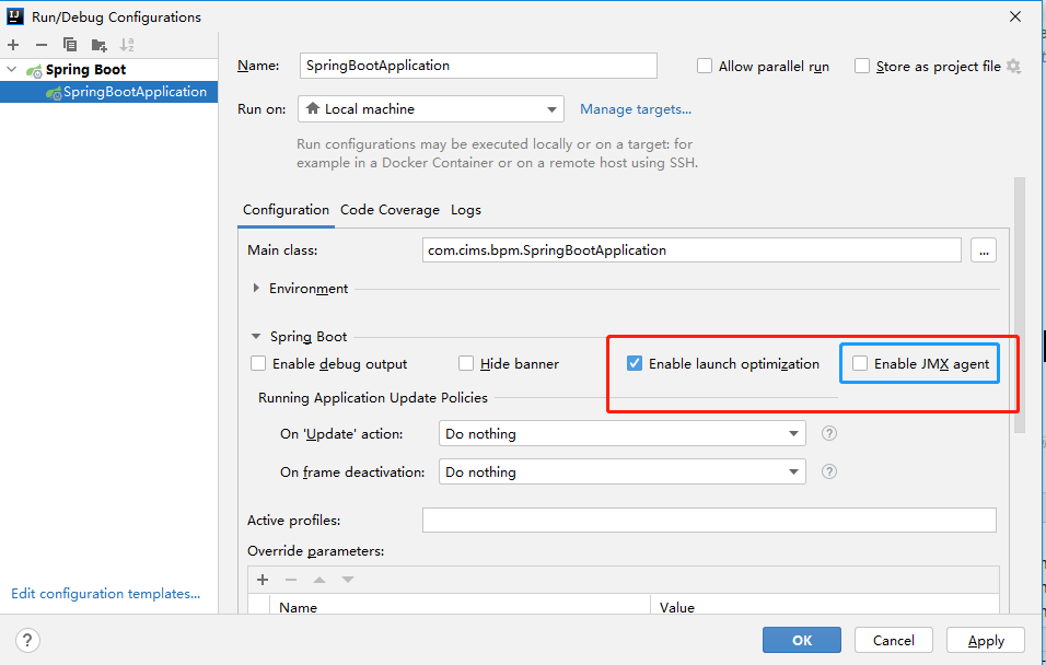 javax.management.InstanceNotFoundException: org.springframework.boot:type=Admin,name=SpringApplicati