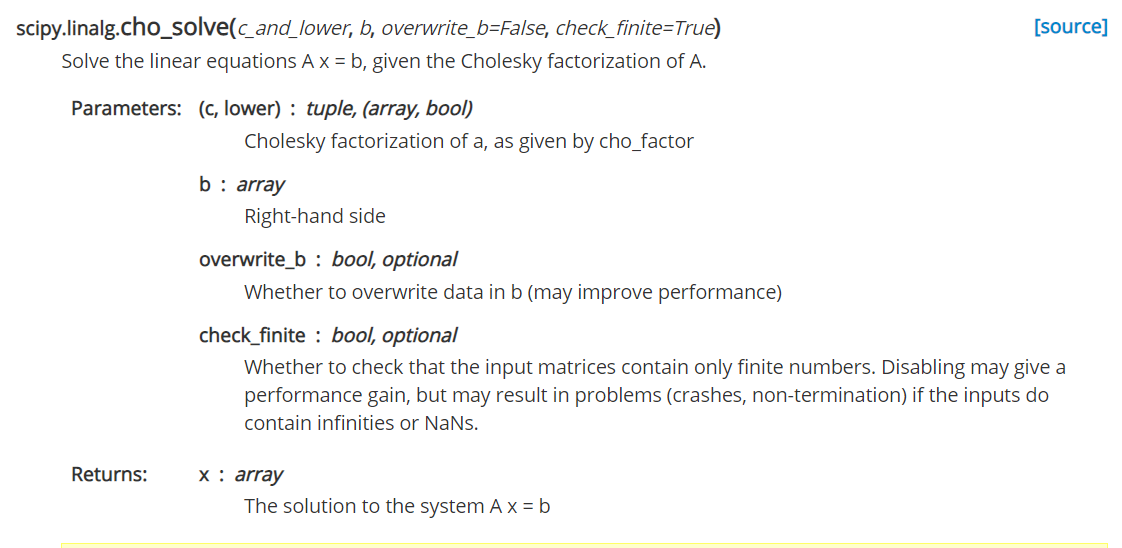 Scipy linalg cho factor scipy linalg cho solve csdn 