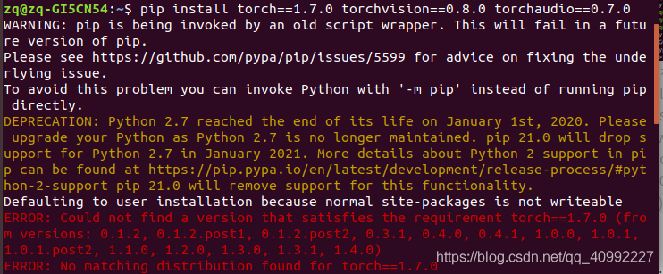 DEPRECATION: Python 2.7 reached the end of its life on January 1st ...