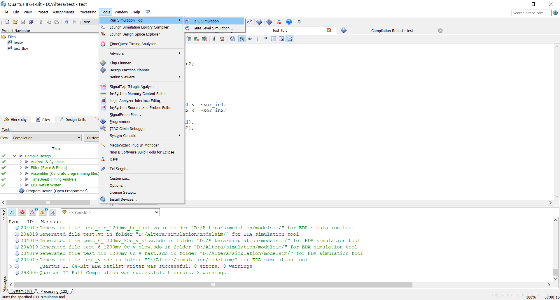 Quartus II与ModelSim联合仿真_quartus ii和modelsim-CSDN博客