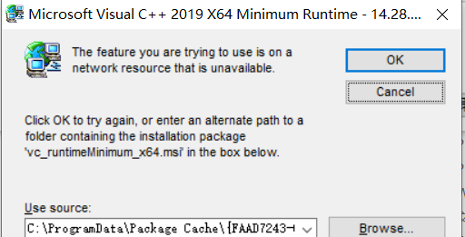 vcruntimeminimumx64msi找不到的解决方法microsoft