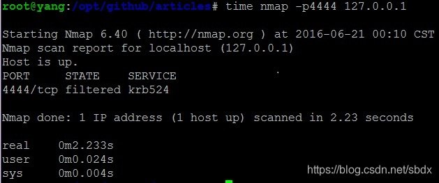 nmap 扫描 4444 端口