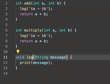 The new Dart refactor Inline Method in action