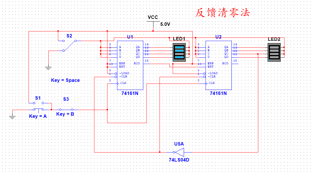 74ls161异步清零电路图图片