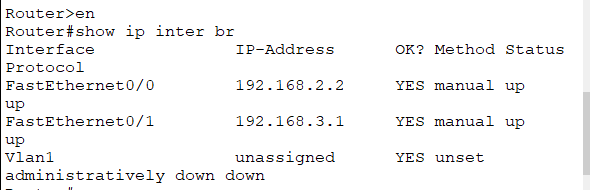 router1的接口配置信息