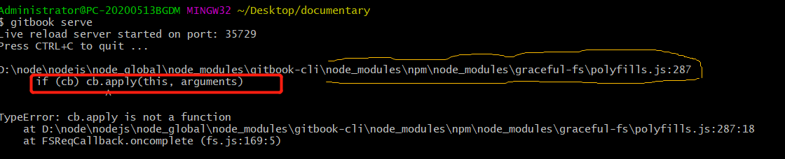 gitbook 常见问题解决 gitbook: command not found node、if (cb) cb.apply(this, arguments)、gitbook导出html无法跳转