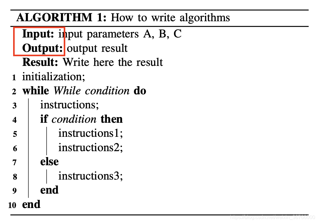 在Overleaf中使用algorithm2e时,如何自定义Input和Output的名称_overleaf algorithm-CSDN博客