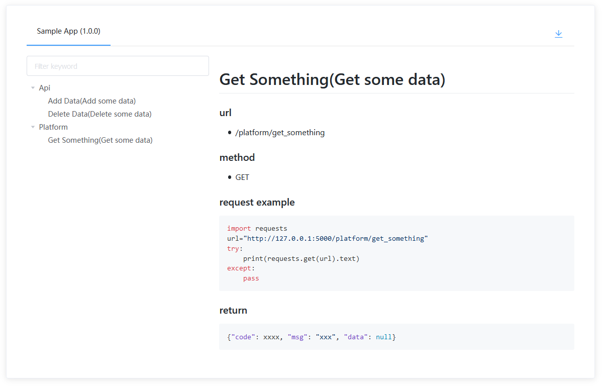 使用 FlaskDocs 自动生成 Api 文档_flask docsCSDN博客