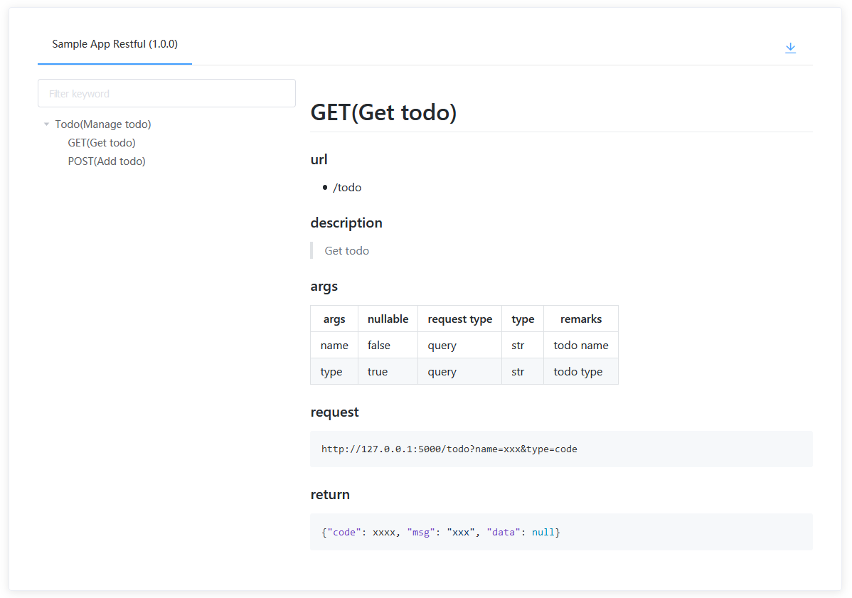使用 FlaskDocs 自动生成 Api 文档_flask docsCSDN博客
