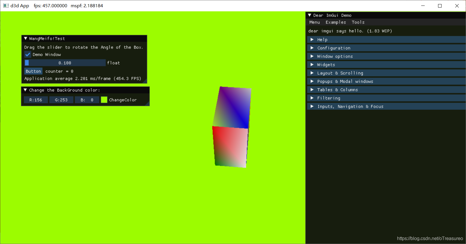 在DX12中使用imgui 入门教程 立方体旋转+改变背景颜色_imgui + dx教程-CSDN博客