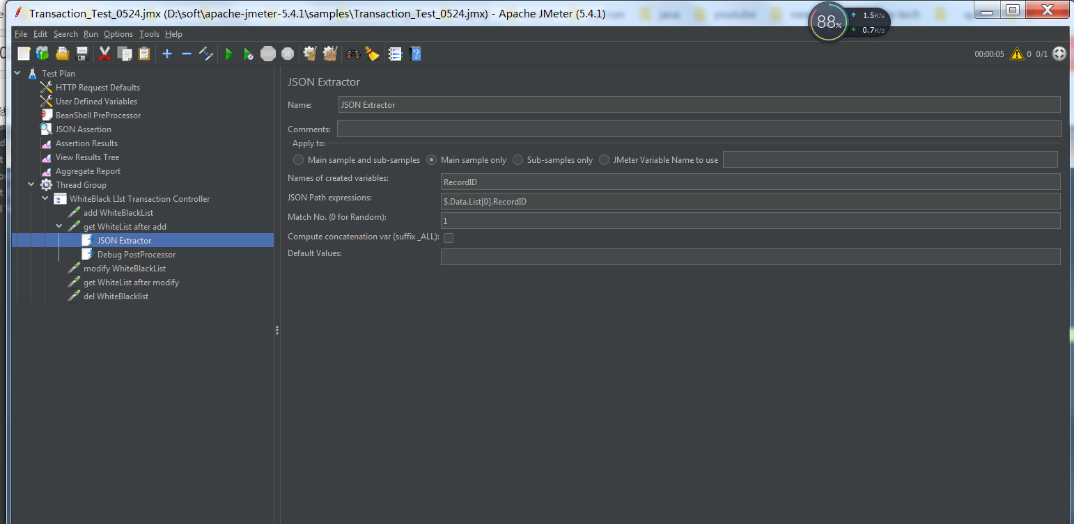 Jemeter Transaction Controller