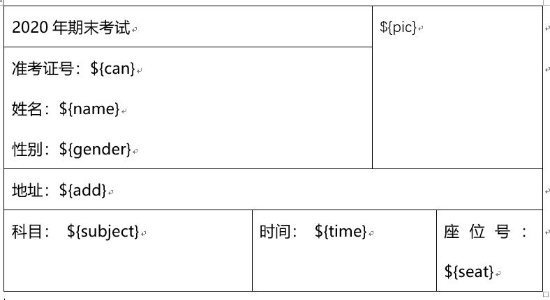 demo1—java读取Excel文件到数据库、java制作准考证