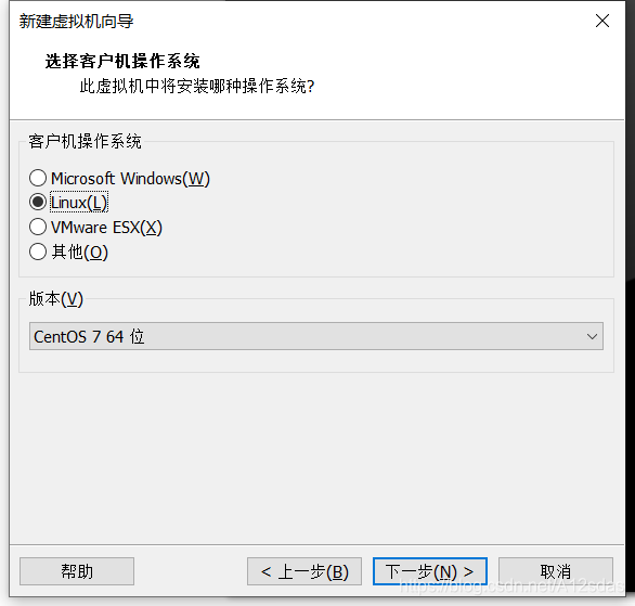 一般选择linux 和centos7 64位，按照你自己需求选择