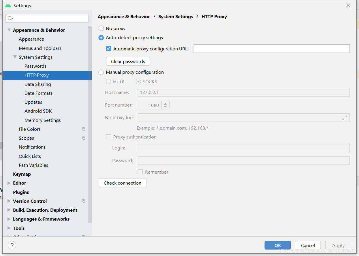Android Studio Proxy Setting 设置(详细图文说明)-CSDN博客