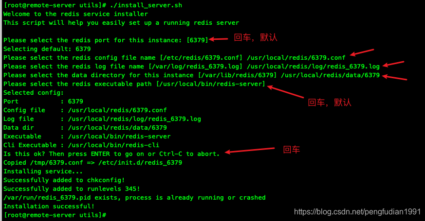Redis started as a service