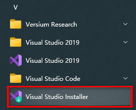 打开Visual Studio Installer