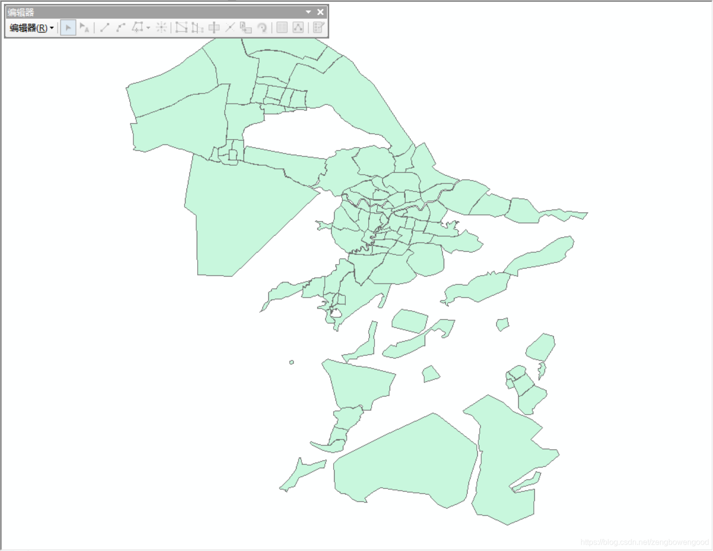 pythonforarcgis绘制宁波市板块地图