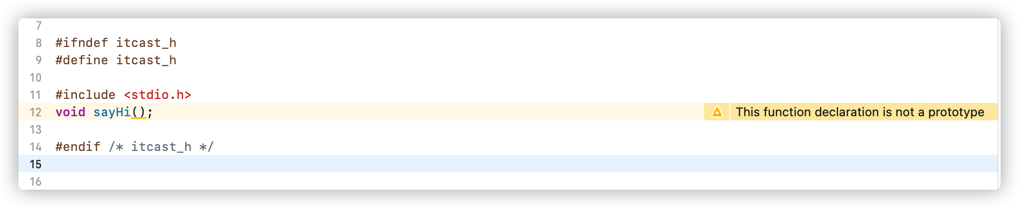 This function declaration is not a prototype-CSDN博客
