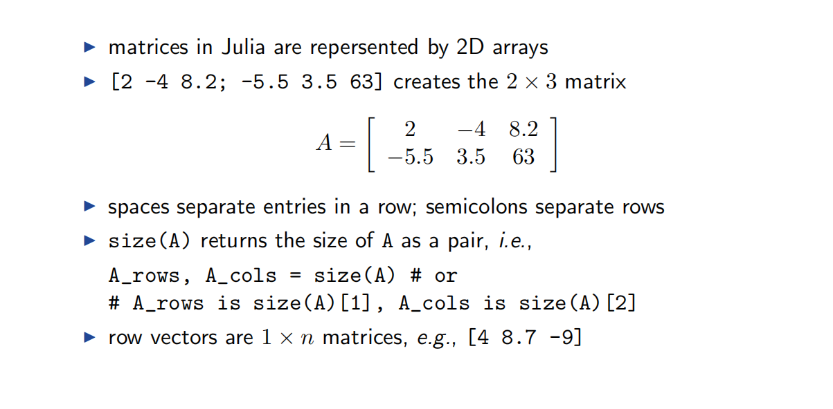 Matrix in Julia (Julia 中的矩阵）CSDN博客