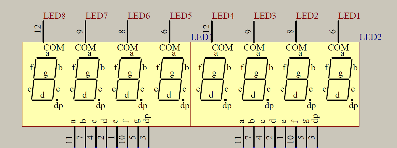 八段数码管引脚图图片