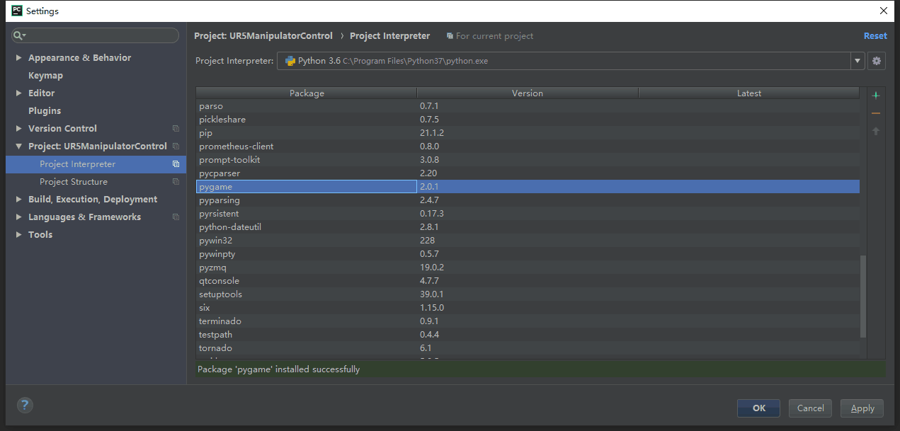 anaconda install pygame