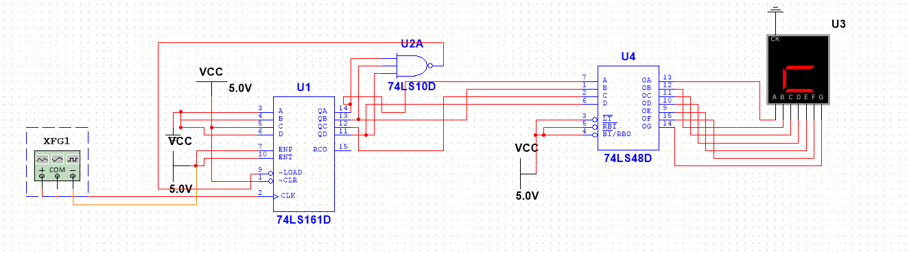 数电练习题利用74ls161完成一个8进制的计数器要求初值为0100