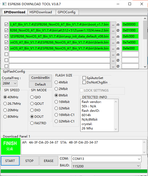 RT-Thrad|STM32F103+ESP8266 S01+RT-Thread联网之更新ESP8266 01S固件(2/4)