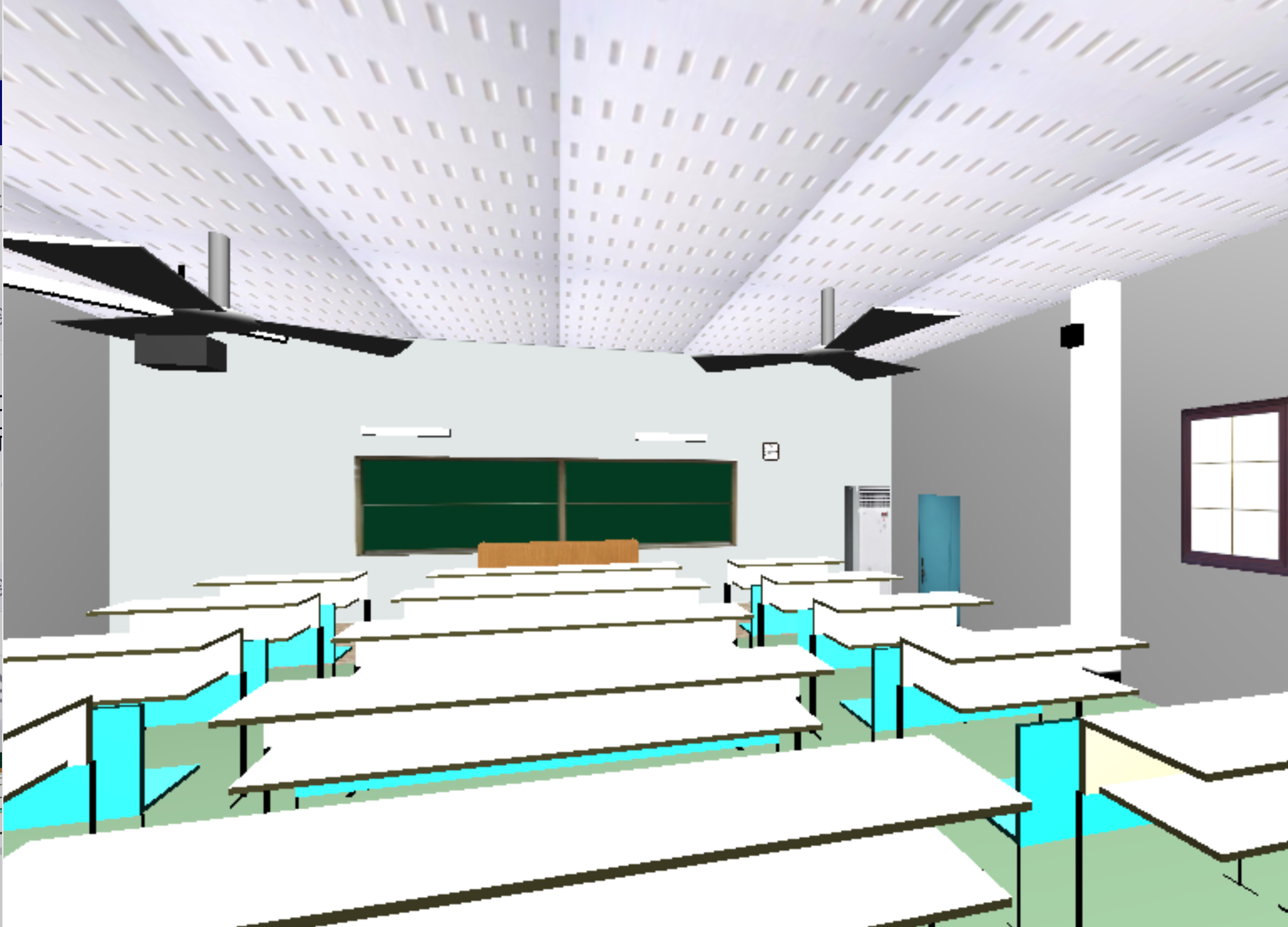 cvsopengl绘制教室三维立体旋转图像